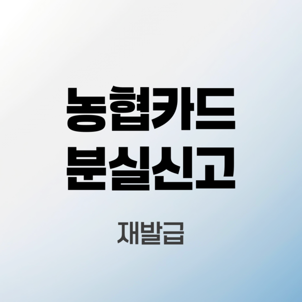 농협카드-분실신고