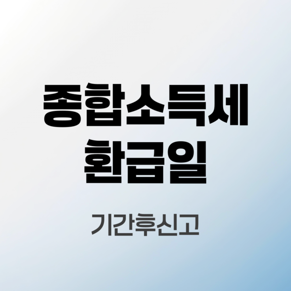종합소득세환급일